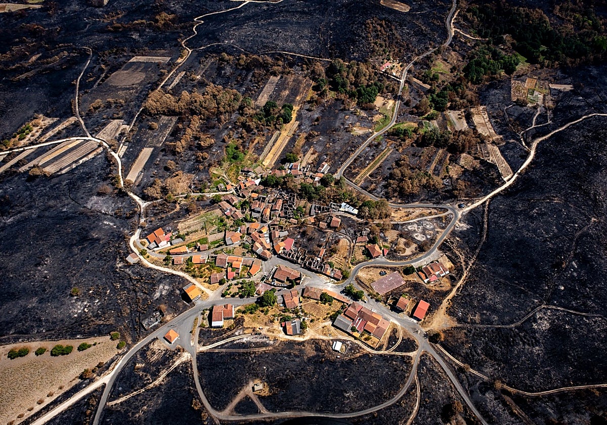 Imagen aérea de A Caridade (Orense)