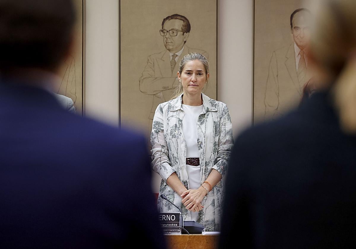 La ministra Sara Aagesen, en el Congreso para explicar la gestión de los incendios forestales.