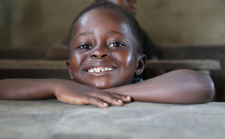 Niños congoleños en escuela de Kinshasa, República Democrática del Congo