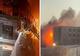 El revestimiento del hospital incendiado en Cartagena es el mismo que cubría el edificio del Campanar en Valencia