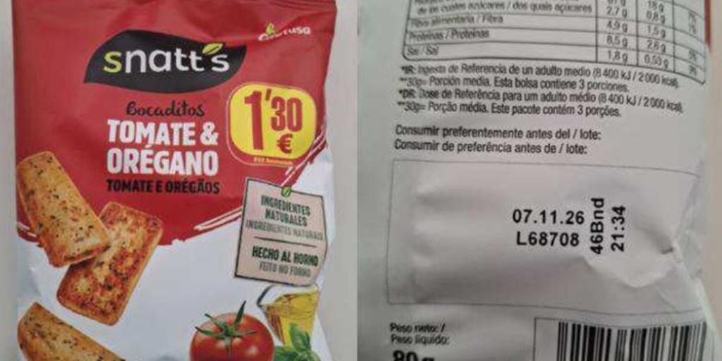 Alerta sanitaria por la presencia de partículas metálicas en un lote de bocaditos de tomate y orégano