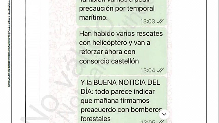 Mazón respondió "cojonudo" a Pradas cuando le dijo que preocupaba el barranco del Poyo
