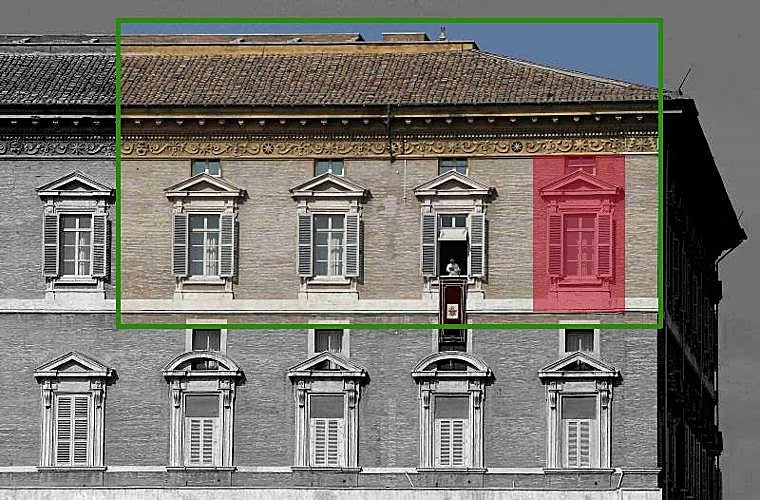 Plano del apartamento pontificio: zona abuhardillada con gimnasio y habitaciones del Papa León XIV