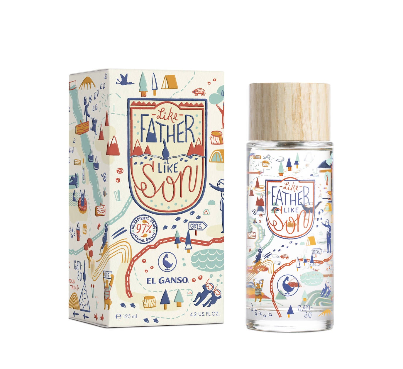 Like Father Like Son de El Ganso (52 €, 125 ml). Un eau de toilette para niños y para padres, una fragancia vegana para compartir, sostenible y con un packaging muy divertido en el que también ha participado la Fundación Arcoiris. ¿Cómo es este perfume? Todo el frescor de las notas de limón y toronja impregna el comienzo de esta aventura gansa en el que el toque chispeante del jengibre expresa el deseo de experimentarlo todo. Las hojas de menta, con su efecto balsámico, invitan a parar e inspirar a pleno pulmón los acordes de flor de naranjo y pearadise. Finalmente, la calidez del sándalo se fusiona con el Vetiver y el Ámbar, dejando una sensación de bienestar como el recuerdo de las emociones vividas.
