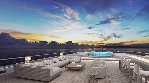Otra imagen del yate del diseñador Giorgio Armani.