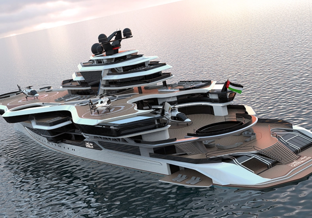 Imagen del megayate de lujo UAE One diseñado por Enzo Manca