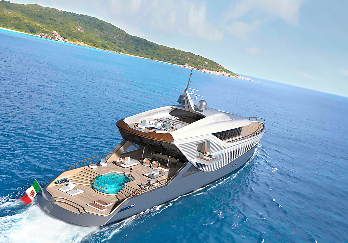 Así es el yate de lujo Horus, una embarcación inspirada en los coches clásicos