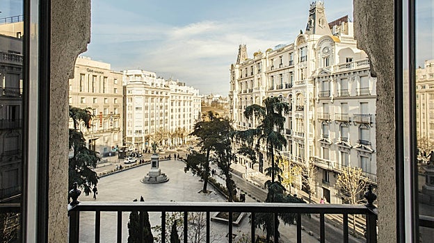 Las vistas desde el hotel Villa Real, en la Plaza de las Cortes