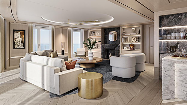 Imagen de una de las suites del Seven Seas Grandeur