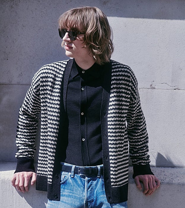 Chaqueta de punto con vaqueros