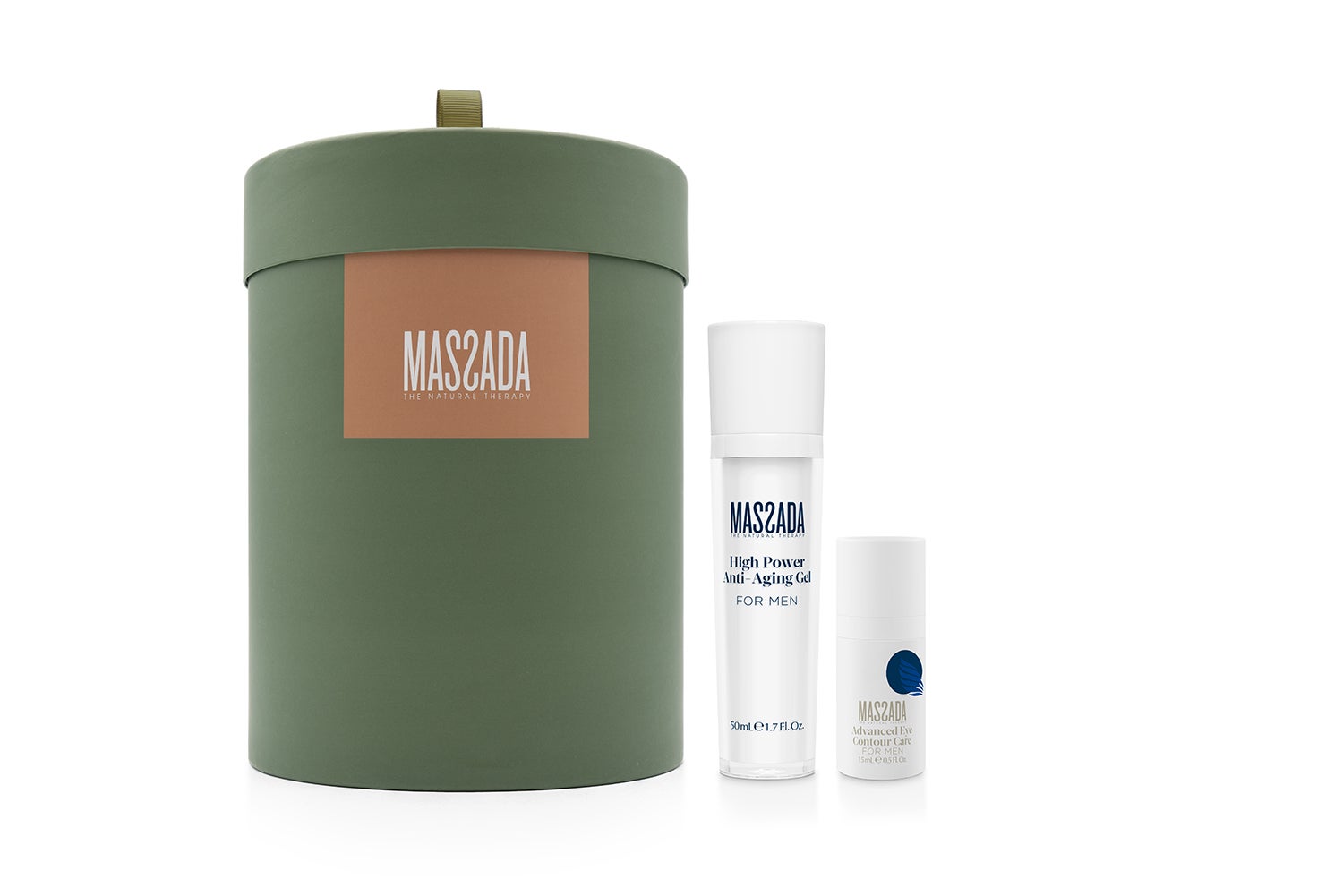 Cofre de Massada Men (69,95 euros). Esta firma de cosmética natural española, con laboratorio en Navarra, ofrece este set específico para el hombre. Incluye la hidratante facial High Power Anti-Aging Gel de 50 ml, que no deja la piel grasa y ayuda a combatir las arrugas, y el contorno de ojos Advanced Eye Contour Gel de 15 ml, que ayuda a reducir las arrugas, así como las bolsas y las ojeras.
