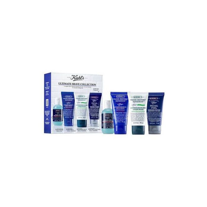 Ultimate Shave Collection Cofre  de Kiehl's (38,50 euros en Primor).  Un cofre perfecto para conseguir un afeitado definitivo. Incluye el limpiador Facial Fuel, Crema calmante para después del afeitado y Crema hidratante Facial Fuel. 