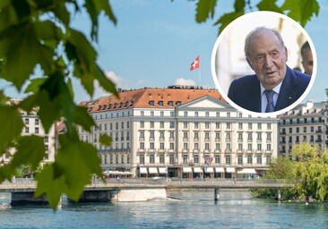 El Rey Juan Carlos I se hospeda en un lujoso hotel de Ginebra.