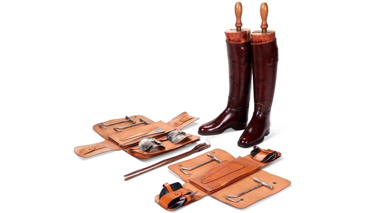 Las botas de montar a caballo de la Princesa Margarita que han sido vendidas por más de 8.000 euros.