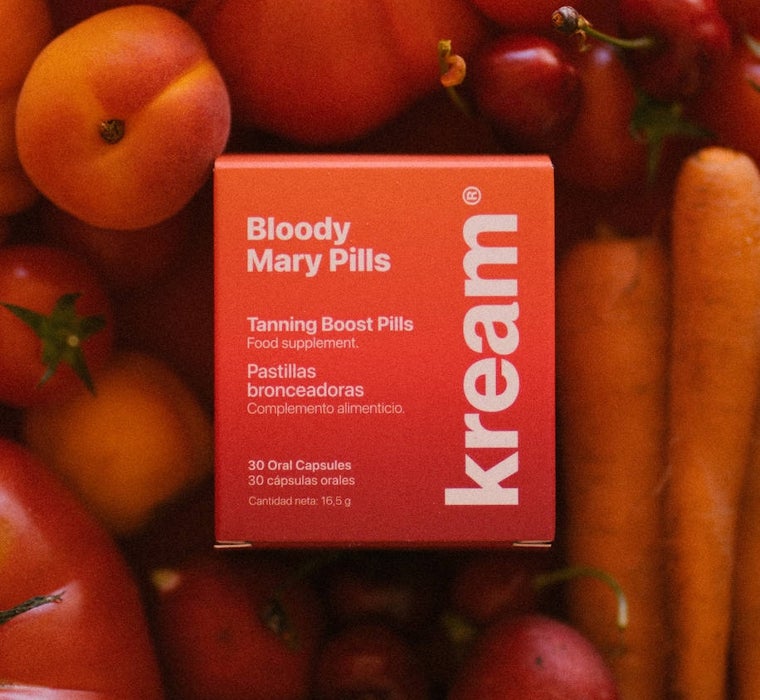 El último lanzamiento de Kream, los suplementos solares Bloody Mary Pills.