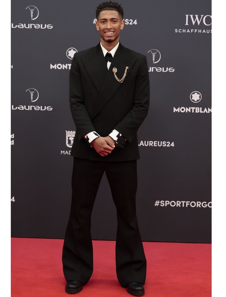 Jude Bellingham en la alfombra roja de los Premios Laureus 2024.