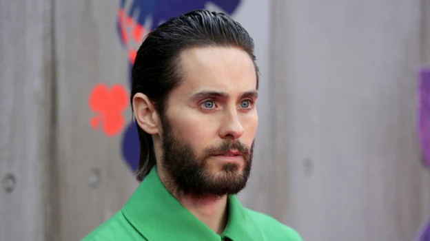 Before image - Jared Leto left his short hair behind to show off long hair.