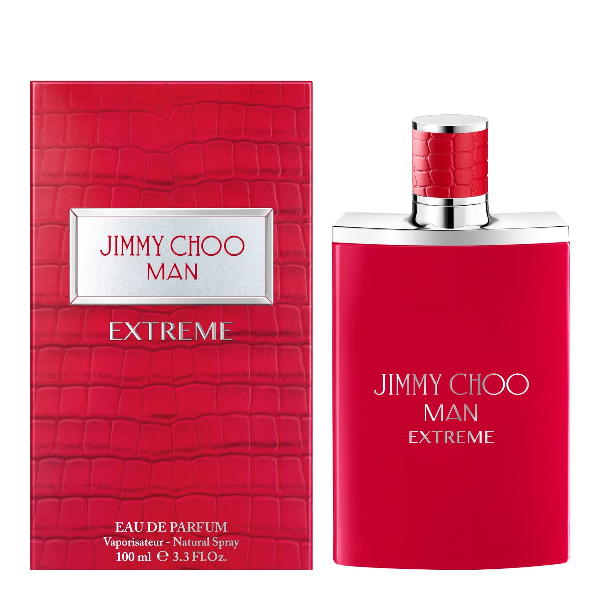 Jimmy Choo Man Extreme Eau de Parfum (125 €, 100 ml). Un aroma fougère atrevido, enérgico y emocionante para hombres líderes, dueños de su propio destino y ávidos de nuevas experiencias.  Su esencia es ardiente, con el intenso picante del tomillo rojo y la pimienta negra como notas de salida, reforzadas por un corazón que combina un acorde aromático de geranio fresco y crujiente con salvia esclarea, y un fondo masculino y sutilmente seductor que perdura gracias al poder de maderas ambarinas, haba tonka y vetiver intenso.