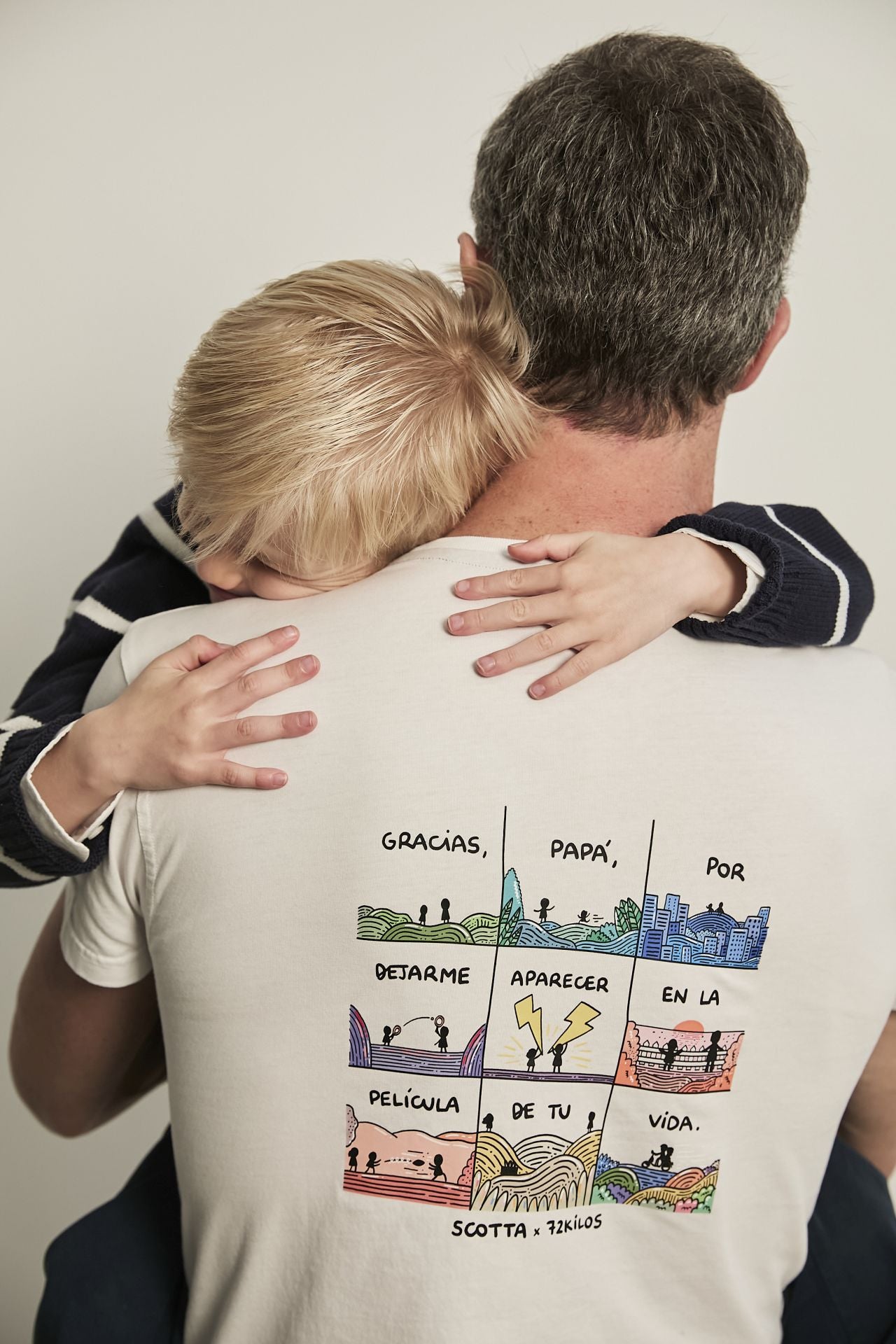 Una prenda con mensaje. La marca de moda Scotta lanza con motivo del Día del Padre una cápsula de edición limitada en colaboración con el ilustrador 72 kilos. Fiel a su propósito de ser una marca auténtica, en esta ocasión, se vincula al arte con la intención de lanzar un mensaje especial en una fecha tan señalada. ¿El mensaje? Agradecer a los padres por el papel que los hijos juegan en su vida. La camiseta estará a la venta entre el 6 y el 19 de marzo en la web de Scotta y su precio de venta es de 49,90 euros