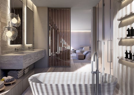 Imagen secundaria 1 - Uno de los dormitorios, baño y bodega en el interior de la Villa de lujo