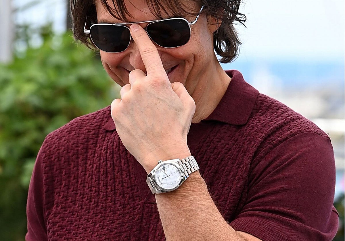 Tom Cruise con un Rolex en Cannes .