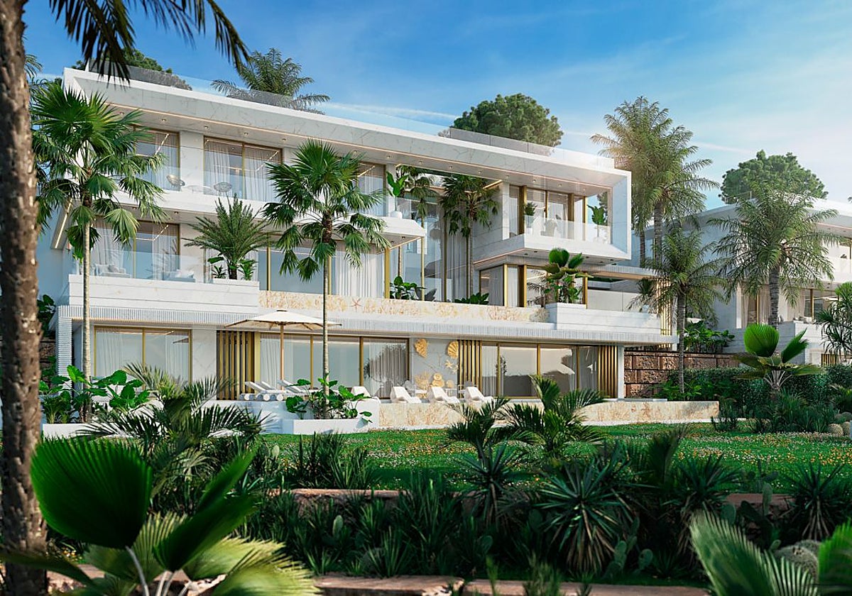 Exterior de una de las mansiones que Versace y RGZ Developers construirán en Marbella