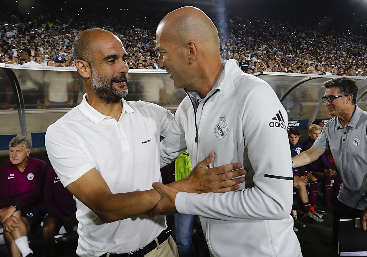 Josep Guardiola y Zinedine Zidane.