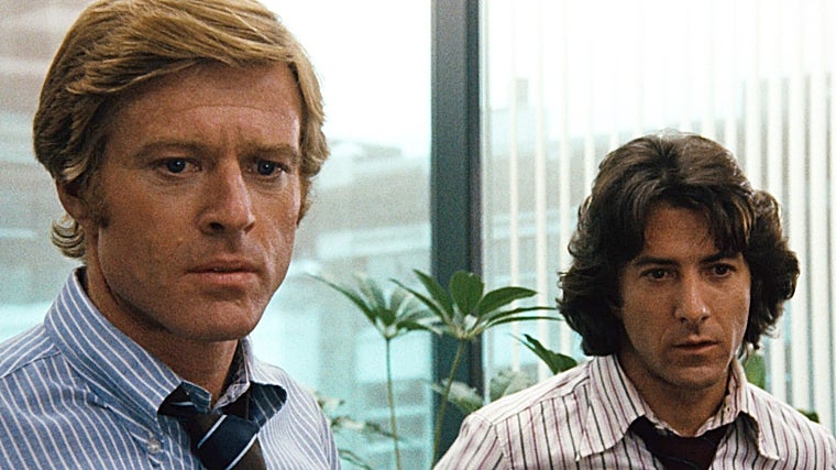 Redford y Hoffman en la película 'Todos los hombes del presidente'.
