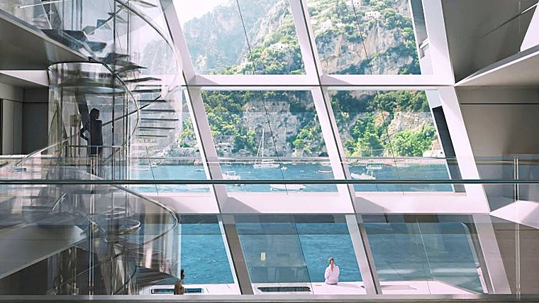 Piscina infinity del yate