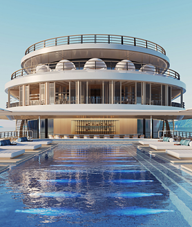 Imagen secundaria 2 - En total hay 47 suites con zona de estar y terraza privada. A destacar su piscina de 16 metros ubicada en la cubiertas seis