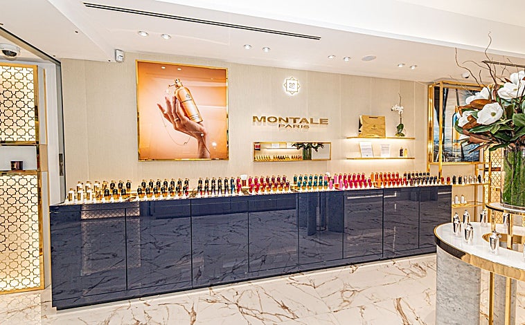 Imagen principal - La boutique de la marca de perfumes en Barcelona, y los creadores, Pierre y Amélie Montale. 