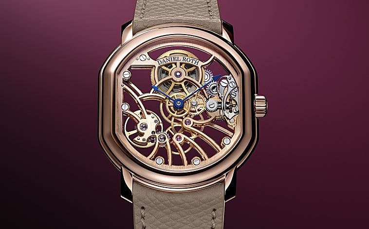 Imagen principal - Detalles del nuevo Extra Plat Rose Gold Skeleton de Daniel Roth