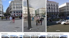 Así ha cambiado la Puerta del Sol a lo largo de los años. Desde 2021, en la imagen de la izquierda, hasta 2008, pasando por 2014
