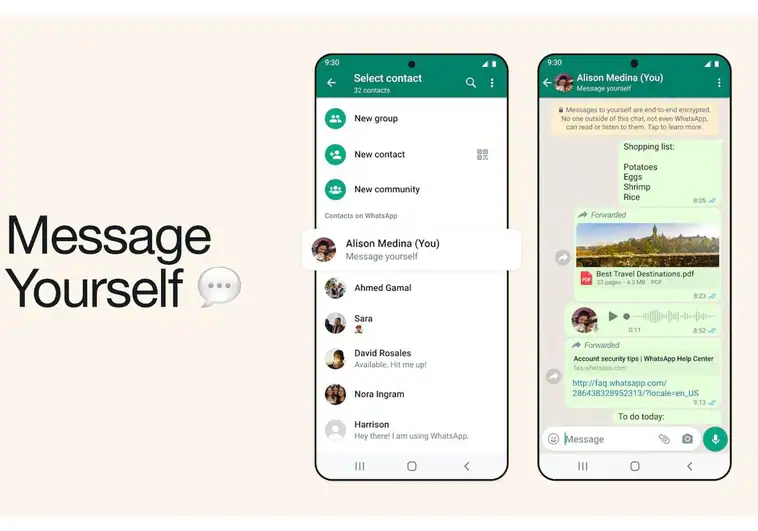 'Message Yourself', el nuevo truco de WhatsApp para que no olvides nada
