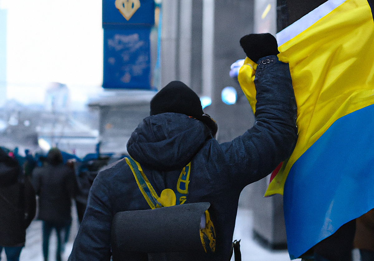 Imagen de un manifestante ucraniano creada con DALL-E 2