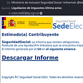 Alerta por unos correos fraudulentos suplantando a la Seguridad Social: «No pulses en este enlace»