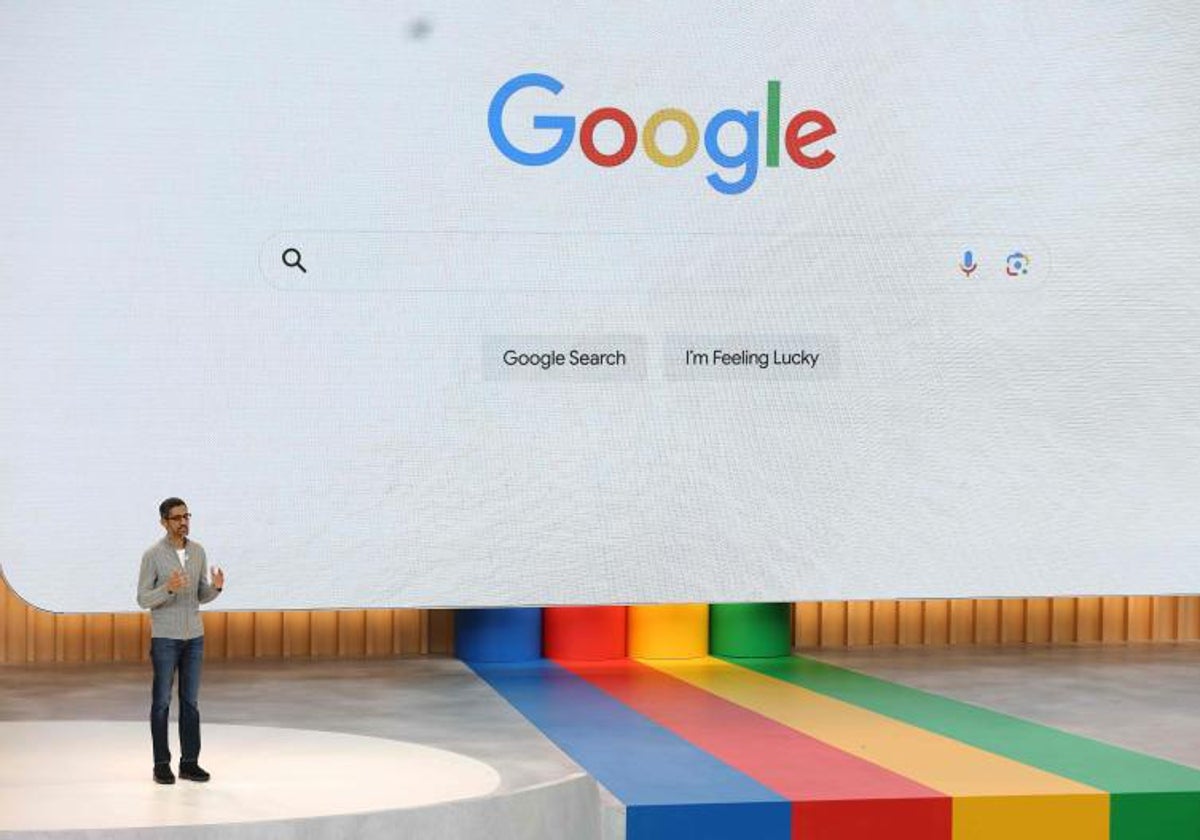 Sundar Pichai, director ejecutivo de Google, durante la presentación del nuevo buscador