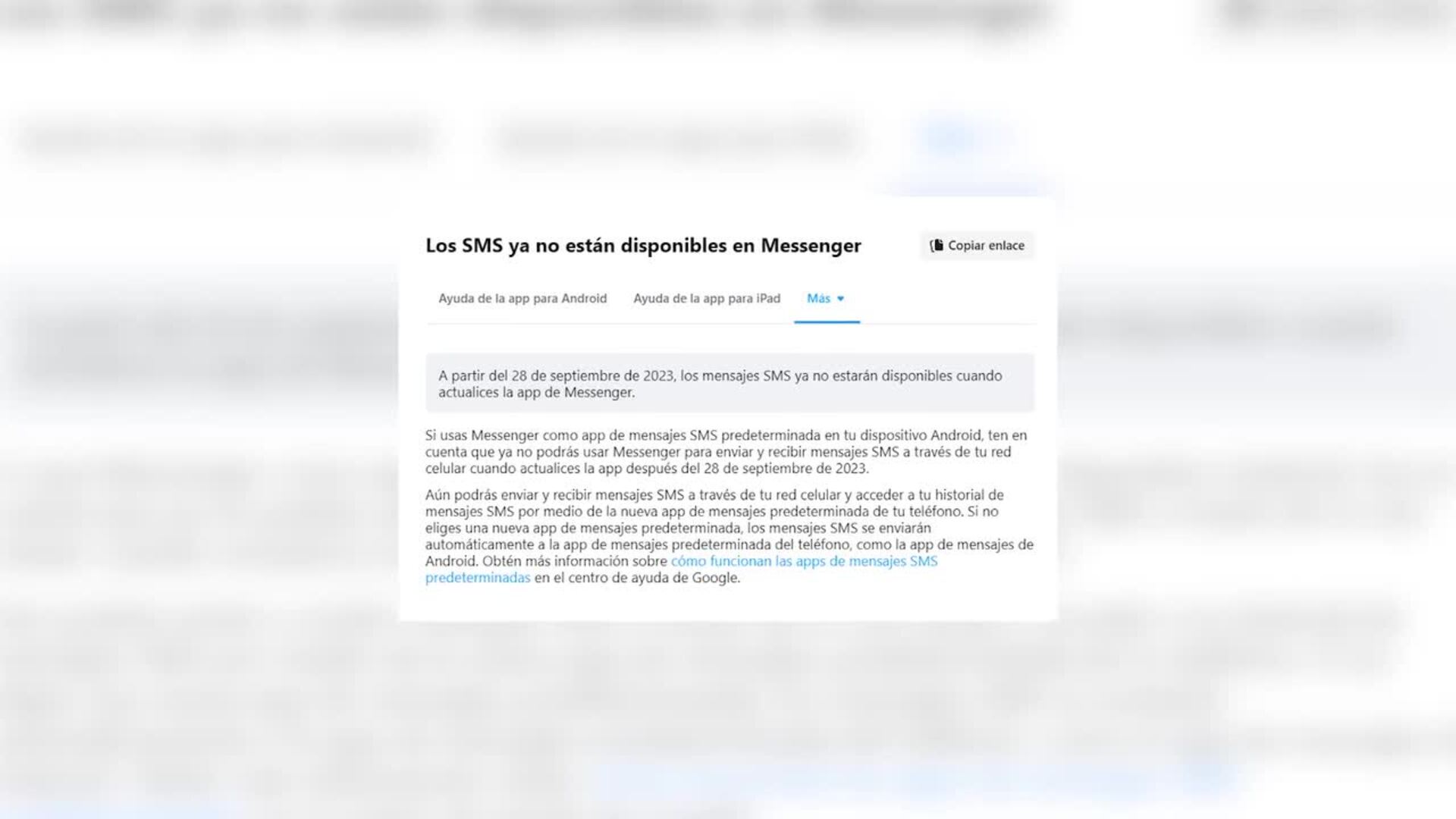 Facebook Messenger dejará de tener soporte para SMS a partir del 28 de septiembre