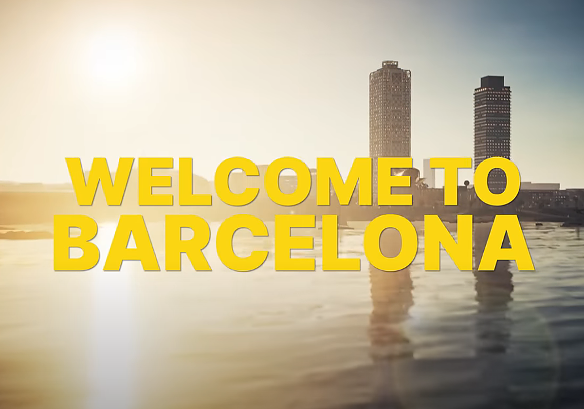 Vista del frente marítimo de Barcelona en 'Taxi Life: A City Driving Simulator'