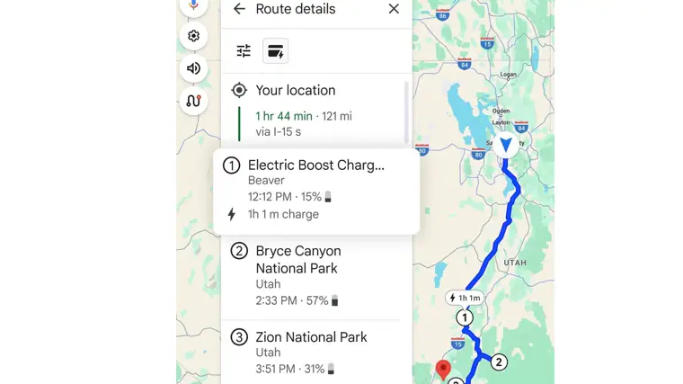 El  navegador también ayudará a organizar viajes mostrando estaciones de carga por el camino a los coches eléctricos que tengan Google integrado