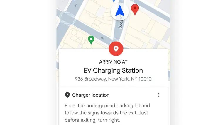 Google Maps señalará al usuario cómo puede acceder al punto de carga