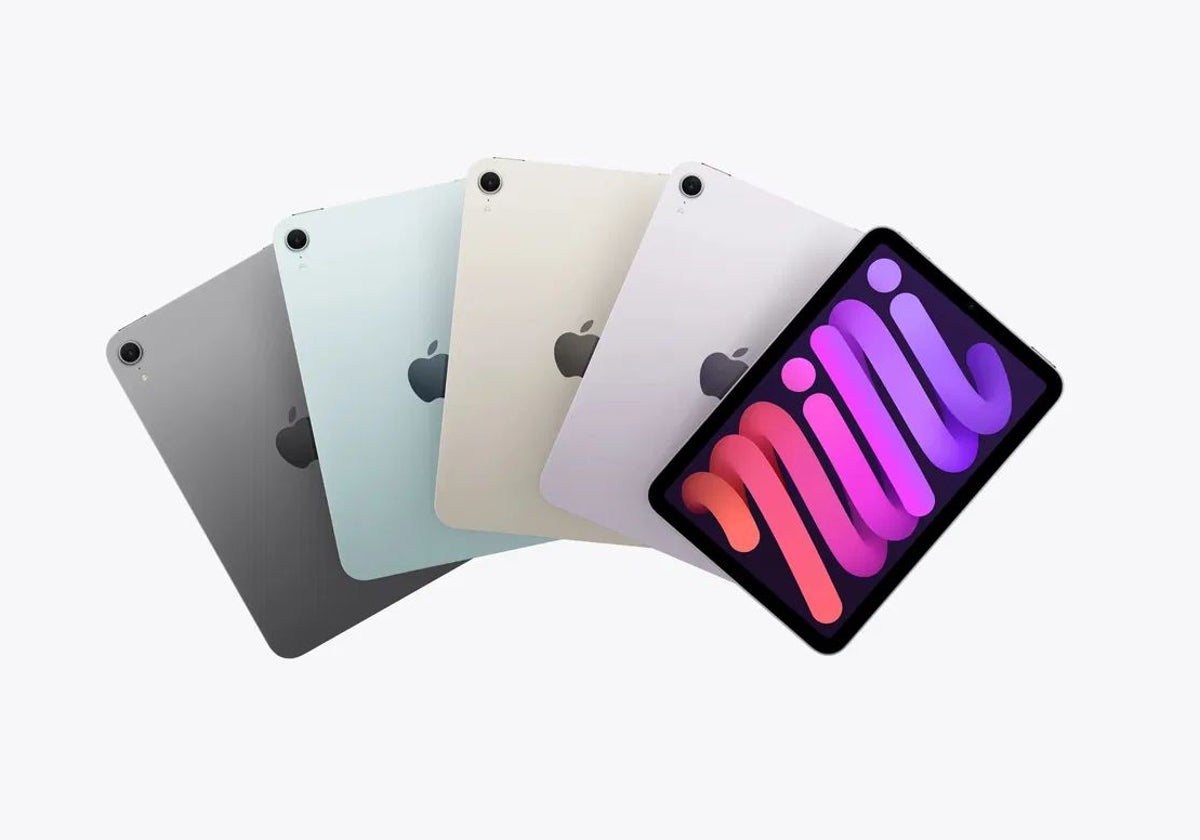 El nuevo iPad mini puede encontrarse en los colores gris espacial, púrpura, azul y blanco estrella