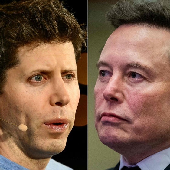 A la izquierda Sam Altman, CEO of OpenAI, y a la derecha Elon Musk, CEO de SpaceX y Tesla