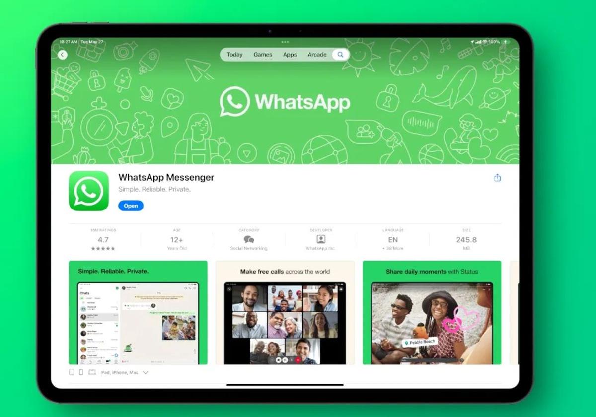 WhatsApp llega oficialmente a iPad con todas sus funciones adaptadas a una pantalla más grande