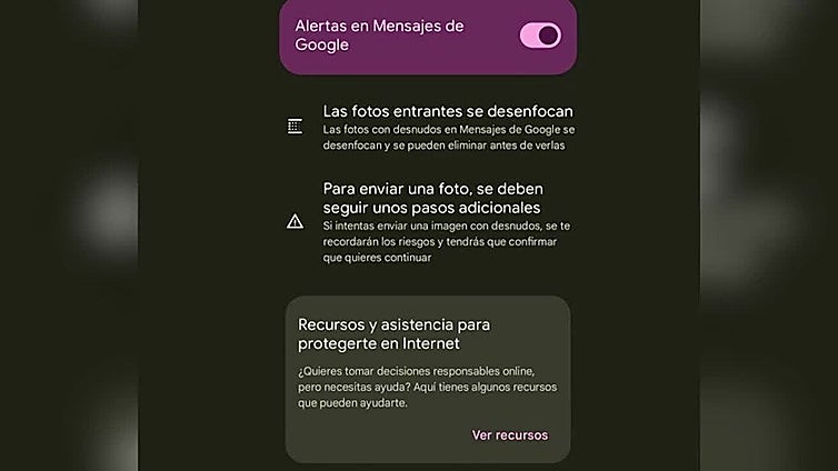Google Mensajes introduce alertas de contenido sensible para imágenes con desnudos