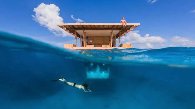 imagen de la villa submarina de The Manta Resort