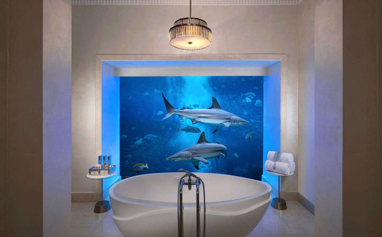 imagen de la suite submarina del hotel de Dubái Atlantis The Palm