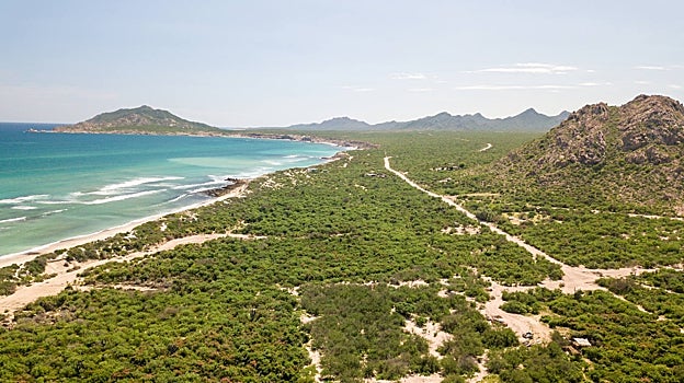 Vista áerea de Reserva Marina de Cabo Pulmo