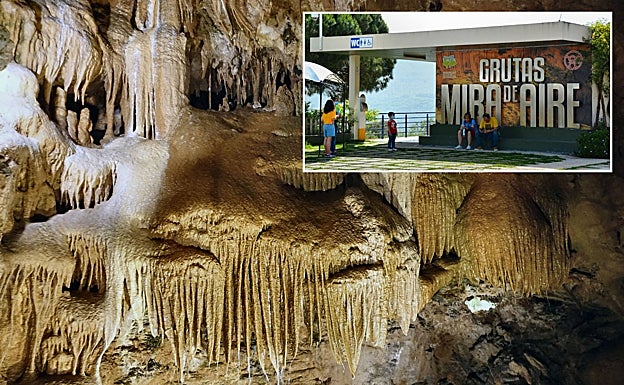 Grutas de Mira de Aire. En el recuadro, la entrada