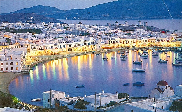 Vista de la isla de Miconos